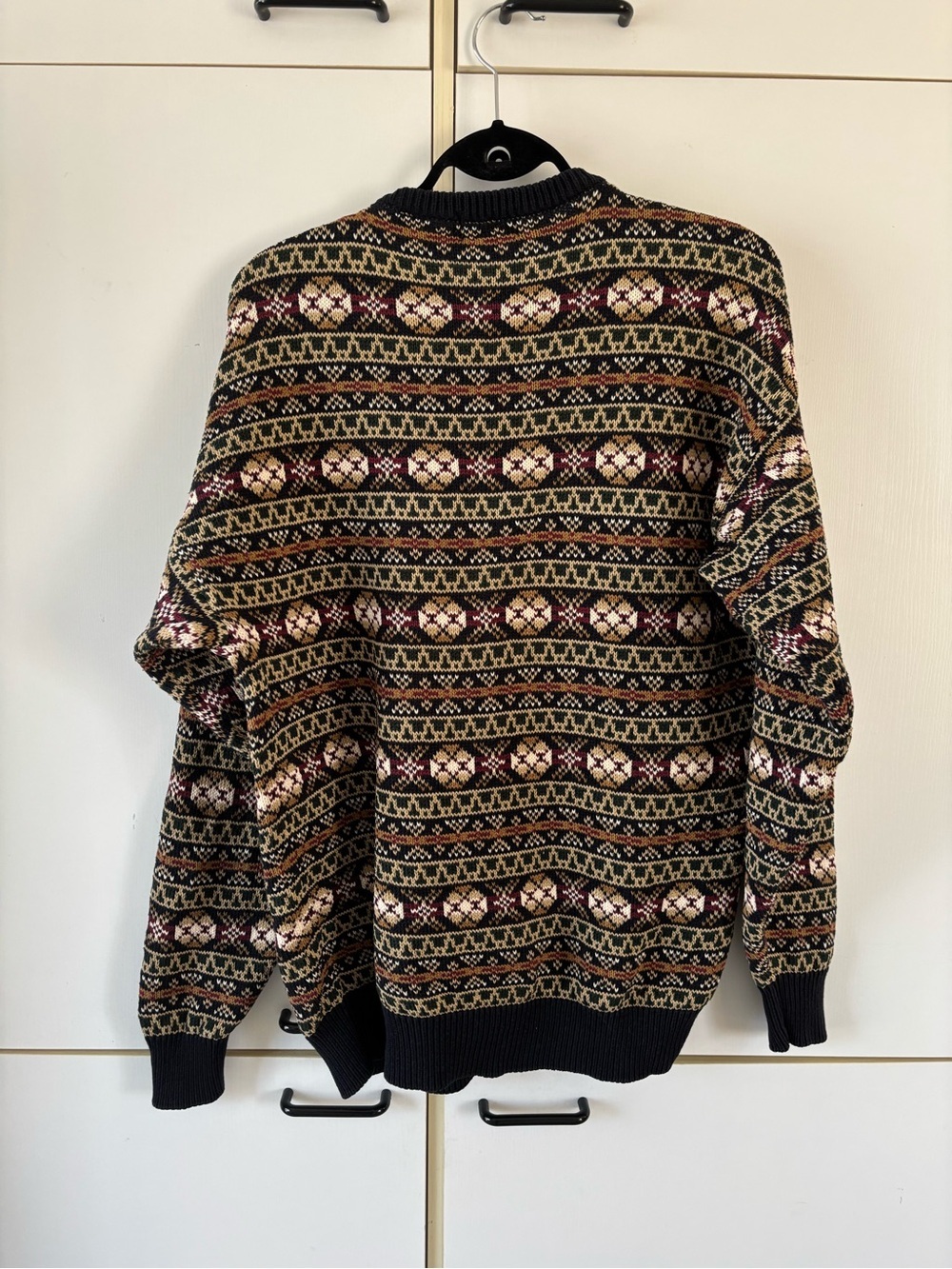 Vintage Regatta Sport Fair Isle Sweater XL 100% Cotton Heavy Knit Grandpacore - Picture 3 of 8